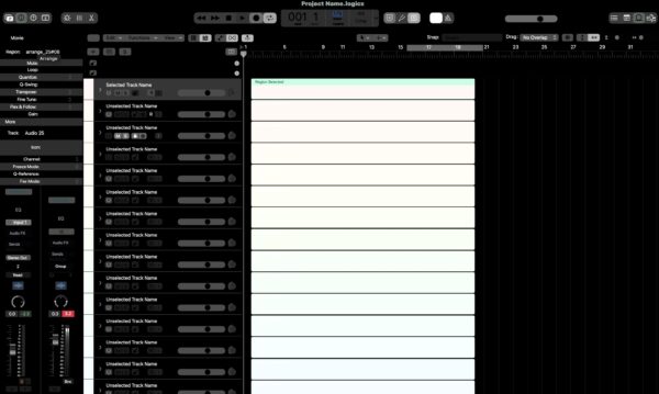 Da Fingaz Logic Pro color template with black, whites, and grays