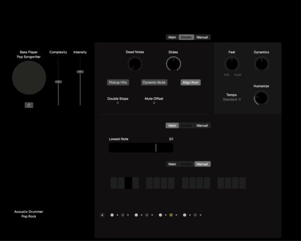 Da Fingaz Logic Pro color template with black, whites, and grays